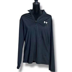 Under Armour Women's Black Long Sleeve 1/4 Zip Quick Dry Fleece Lined Top